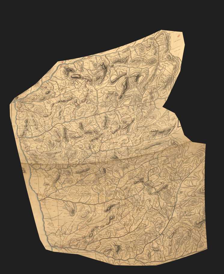 Mapa de Villasboas retificado, transformação que resulta em sua deformação, mas alinhamento com uma projeção cartográfica sistematica.